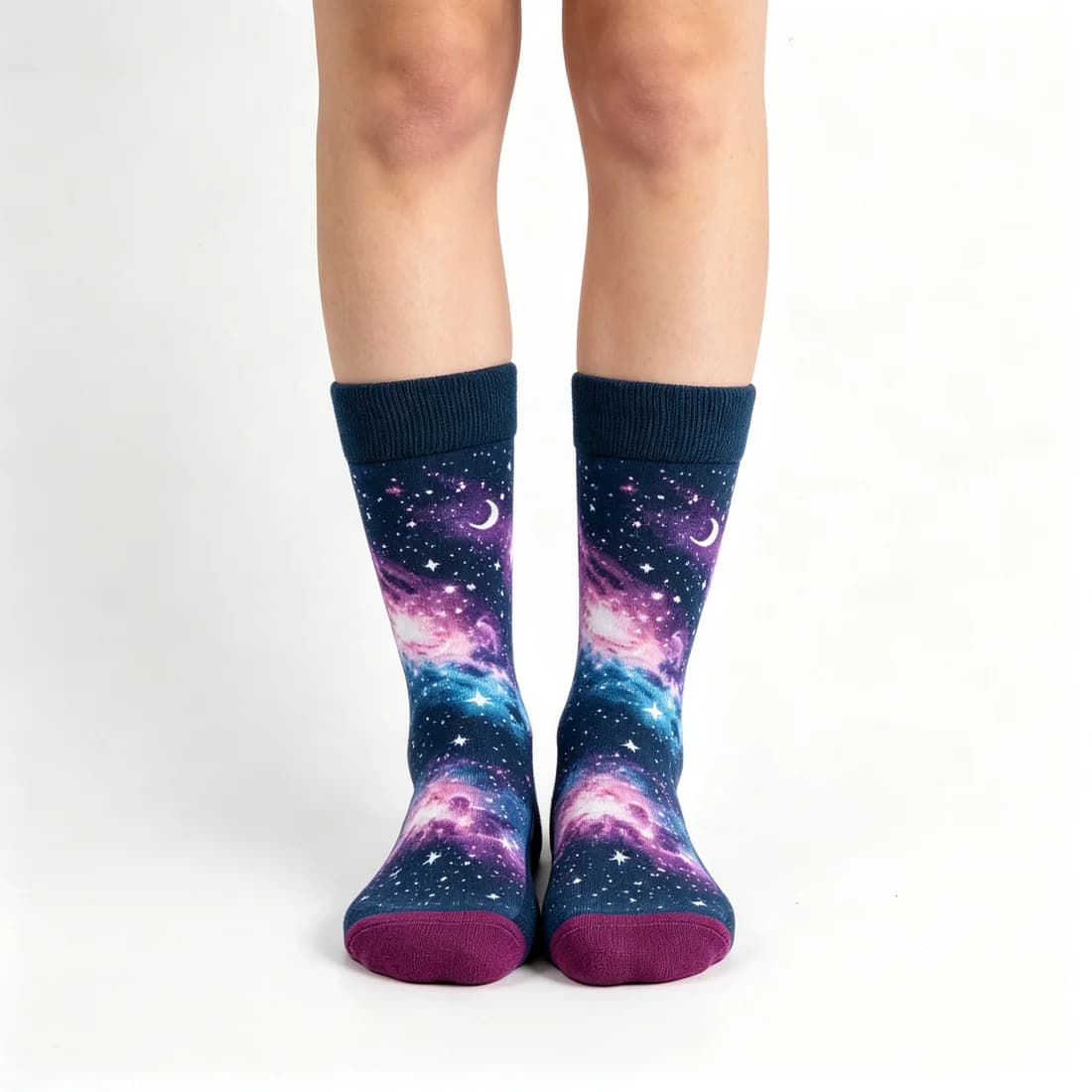 Custom Printed Socks shown on foot