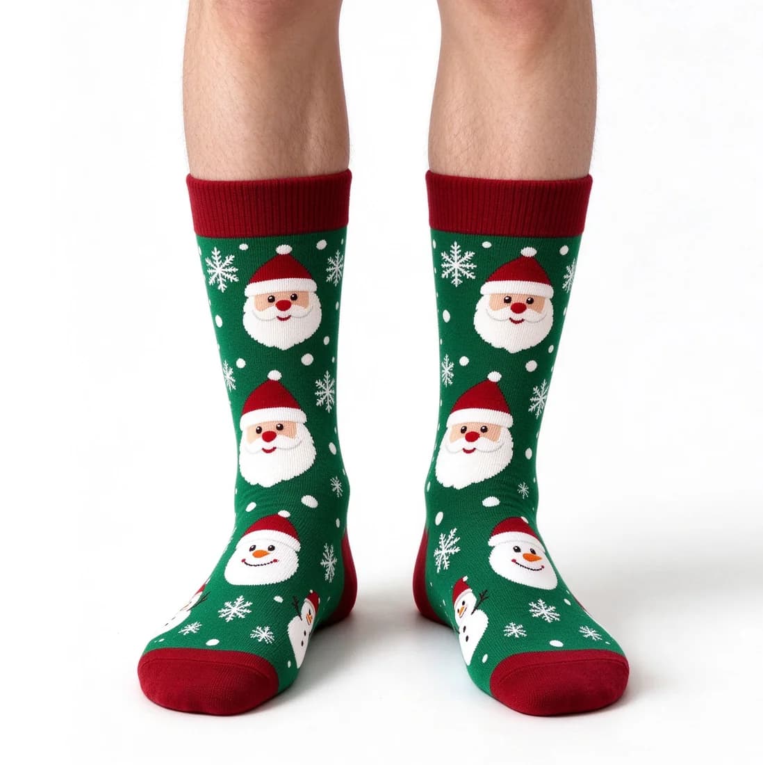 Custom Christmas Socks shown on foot