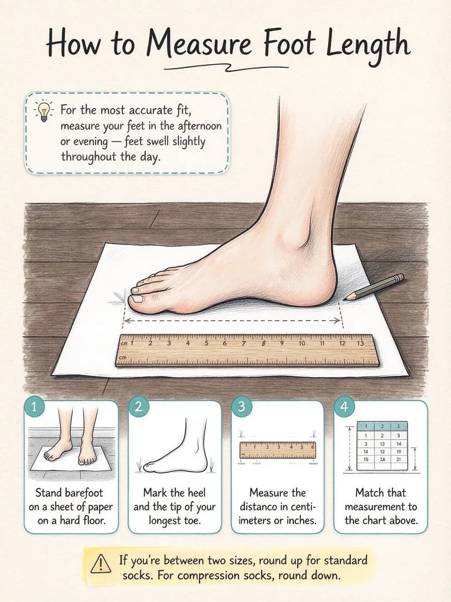 How to measure your foot length for socks