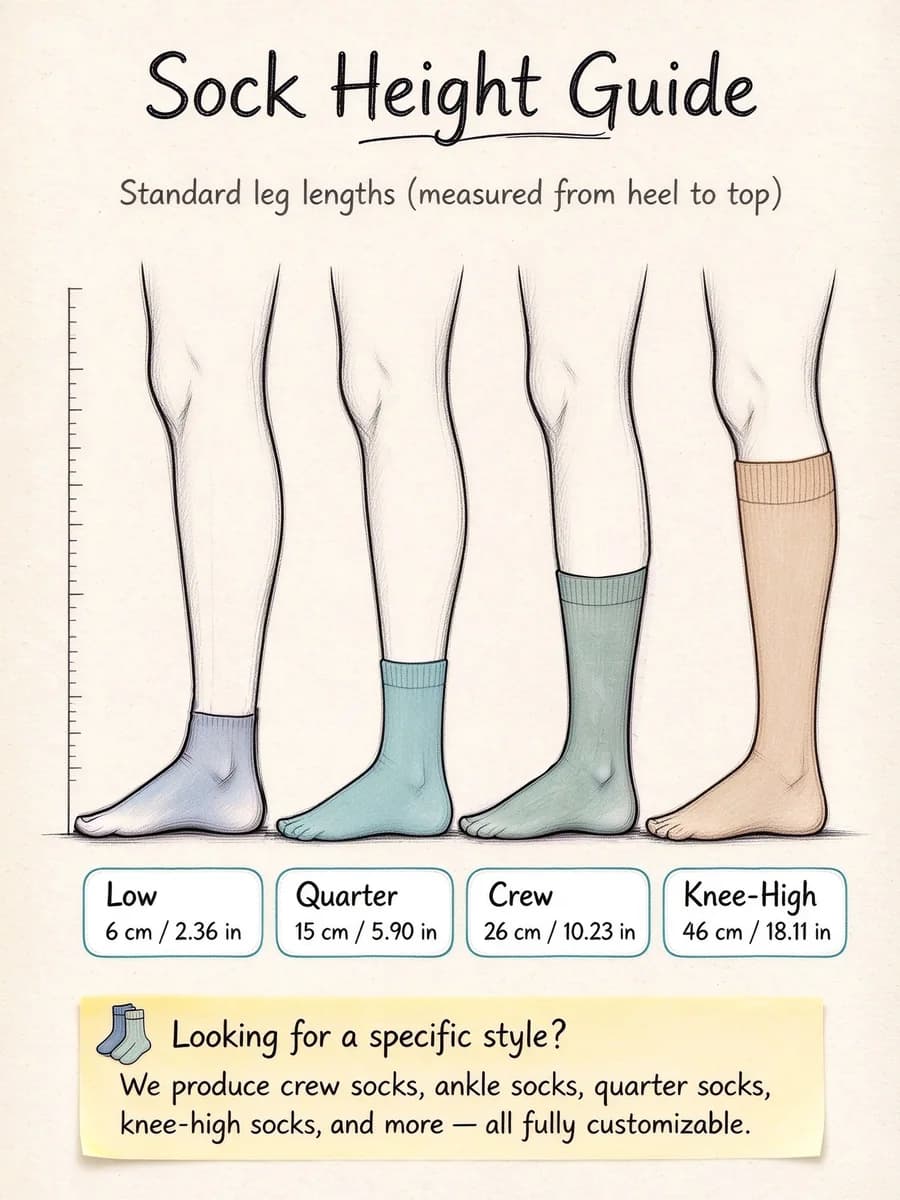 Illustrated sock height guide
